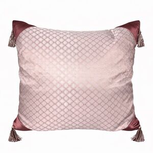 Elegant Pink Throw Pillow with Tassels